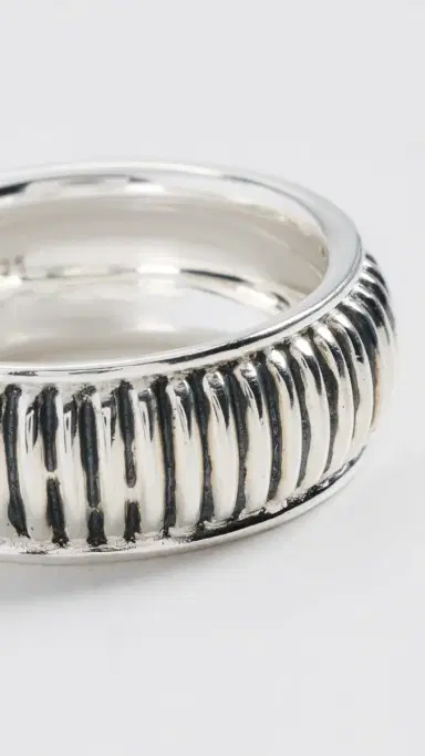 Shinola Sterling Silver Coin Edge Band 10MM | Thumbnail 5