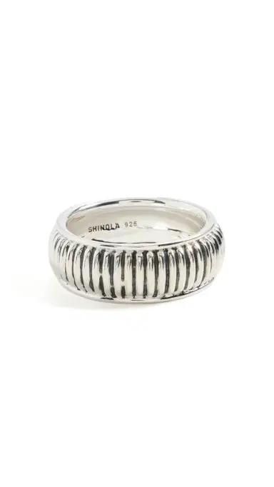 Shinola Sterling Silver Coin Edge Band 10MM | Thumbnail 6