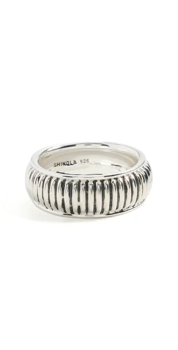 Shinola Sterling Silver Coin Edge Band 10MM