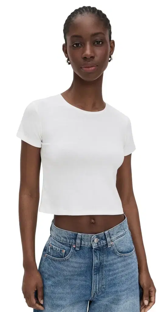 Eloise Solid Crop Tee