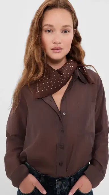 Nili Lotan Silk Mini Dot Scarf | Thumbnail 3