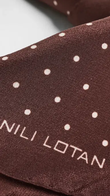 Nili Lotan Silk Mini Dot Scarf | Thumbnail 5