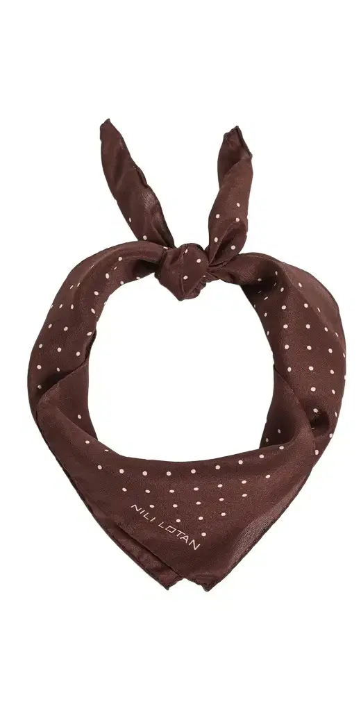 Nili Lotan Silk Mini Dot Scarf