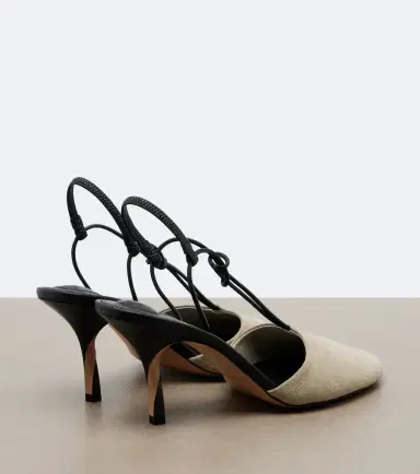 Jacquemus Pina leather-trimmed suede slingback pumps | Thumbnail 2