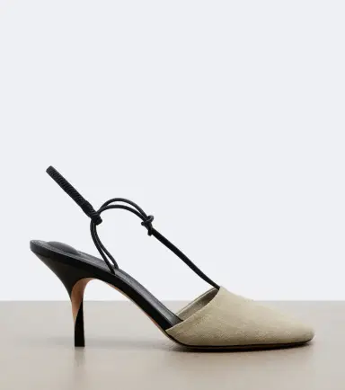 Jacquemus Pina leather-trimmed suede slingback pumps | Thumbnail 3