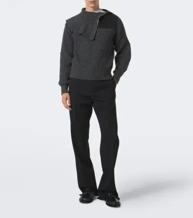 Bottega Veneta Leather-trimmed wool and cashmere sweater | Thumbnail 2 Bottega Veneta Leather-trimmed wool and cashmere sweater | Thumbnail 2
