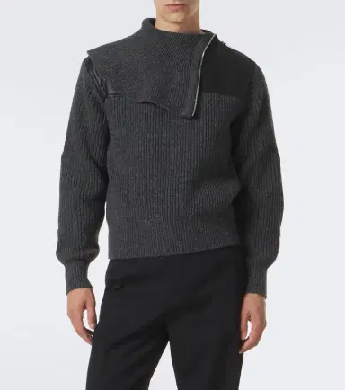 Bottega Veneta Leather-trimmed wool and cashmere sweater | Thumbnail 3 Bottega Veneta Leather-trimmed wool and cashmere sweater | Thumbnail 3