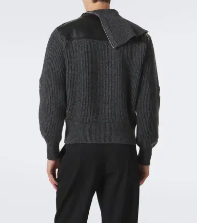 Bottega Veneta Leather-trimmed wool and cashmere sweater | Thumbnail 4 Bottega Veneta Leather-trimmed wool and cashmere sweater | Thumbnail 4