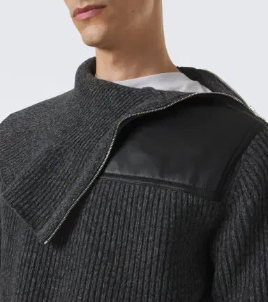 Bottega Veneta Leather-trimmed wool and cashmere sweater | Thumbnail 5 Bottega Veneta Leather-trimmed wool and cashmere sweater | Thumbnail 5