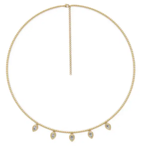 Wish Fine Jewelry 1.29ct Diamond 14K Gold Stationed Dainty Necklace