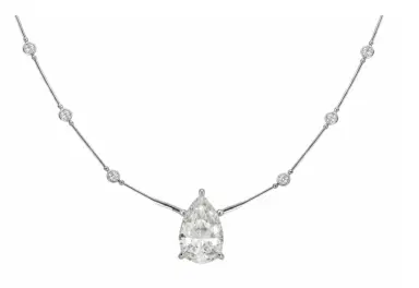 Wish Fine Jewelry 1.405ct Diamond 18K Gold Pear Solitaire Necklace | Thumbnail 1