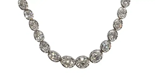 Wish Fine Jewelry 20ct Diamond 18K Gold Graduated Bezel Necklace