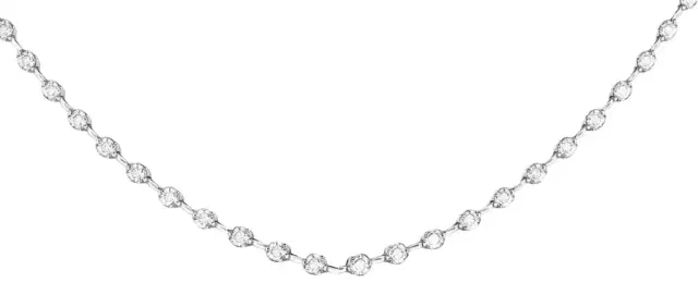 Wish Fine Jewelry 3.82ct Diamond 18K Gold Link Tennis Necklace
