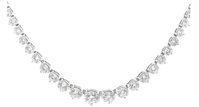 Wish Fine Jewelry 5.47ct Diamond 18K Gold Graduated Tennis Necklace