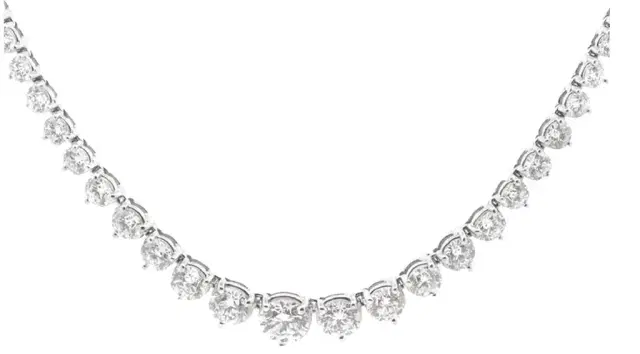 Wish Fine Jewelry 8.77ct Diamond 18K Gold Graduated Tennis Necklace