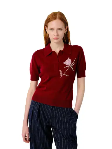 Aknvas The Ailey polo in burgundy cashmere wool | Thumbnail 1 Aknvas The Ailey polo in burgundy cashmere wool | Thumbnail 1