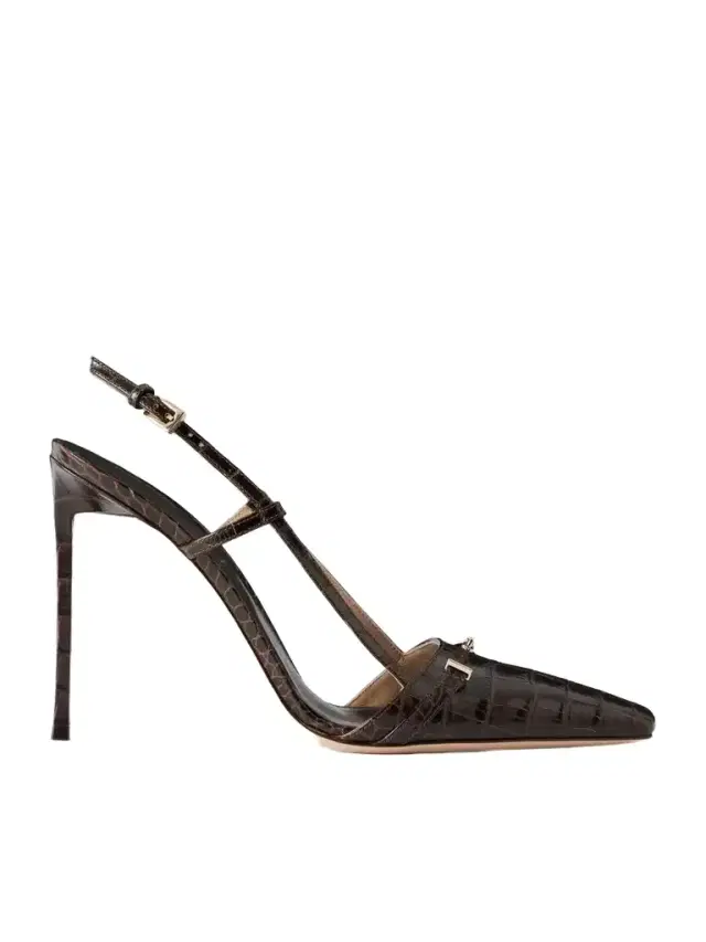 Tom Ford Croc-effect Leather Slingback Sandals