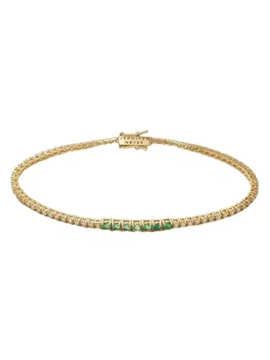 Jennifer Meyer 18-karat Gold, Diamond And Emerald Tennis Bracelet | Thumbnail 1 Jennifer Meyer 18-karat Gold, Diamond And Emerald Tennis Bracelet | Thumbnail 1
