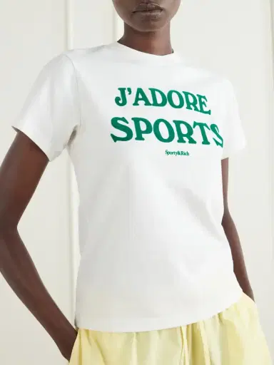 Sporty & Rich J'adore Printed Cotton-jersey T-shirt | Thumbnail 5 Sporty & Rich J'adore Printed Cotton-jersey T-shirt | Thumbnail 5