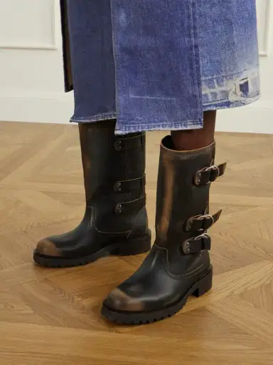 Golden Goose Kurt Distressed Leather Knee Boots | Thumbnail 2