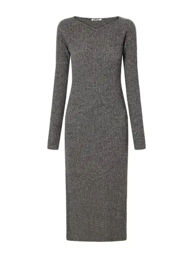 Auralee Ribbed Cashmere Midi Dress | Thumbnail 1 Auralee Ribbed Cashmere Midi Dress | Thumbnail 1