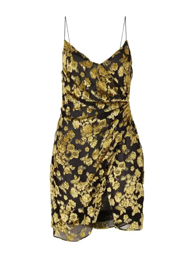 Balmain Gathered Velvet-jacquard Mini Dress