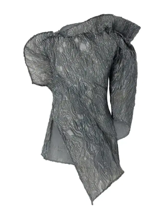 Maticevski Scintilla Asymmetric Crinkled-georgette Blouse