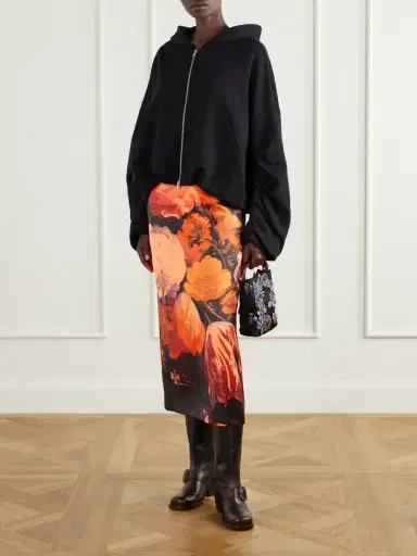 Dries Van Noten Floral-print Satin-duchesse Midi Skirt | Thumbnail 2