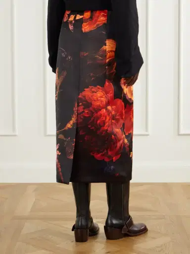 Dries Van Noten Floral-print Satin-duchesse Midi Skirt | Thumbnail 4