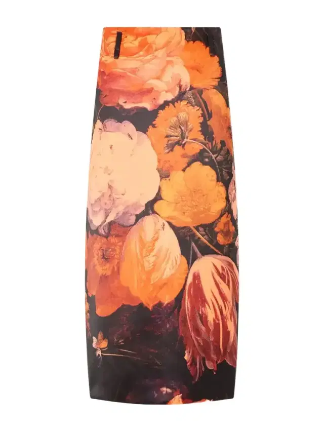 Dries Van Noten Floral-print Satin-duchesse Midi Skirt