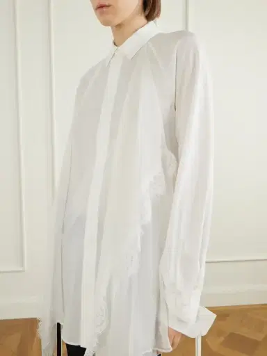 Ann Demeulemeester Sini Silk-trimmed Cotton Shirt | Thumbnail 4