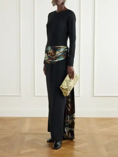 Dries Van Noten Belted Crepe-satin Maxi Dress | Thumbnail 2 Dries Van Noten Belted Crepe-satin Maxi Dress | Thumbnail 2