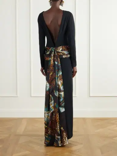 Dries Van Noten Belted Crepe-satin Maxi Dress | Thumbnail 4 Dries Van Noten Belted Crepe-satin Maxi Dress | Thumbnail 4