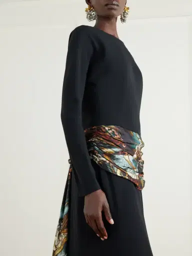 Dries Van Noten Belted Crepe-satin Maxi Dress | Thumbnail 5 Dries Van Noten Belted Crepe-satin Maxi Dress | Thumbnail 5