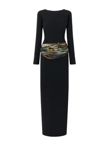 Dries Van Noten Belted Crepe-satin Maxi Dress | Thumbnail 1 Dries Van Noten Belted Crepe-satin Maxi Dress | Thumbnail 1