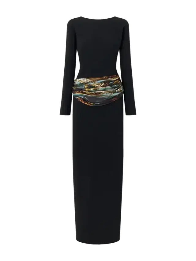 Dries Van Noten Belted Crepe-satin Maxi Dress
