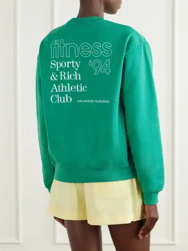 Sporty & Rich Fitness 94 Logo-printed Cotton-jersey Sweatshirt | Thumbnail 4