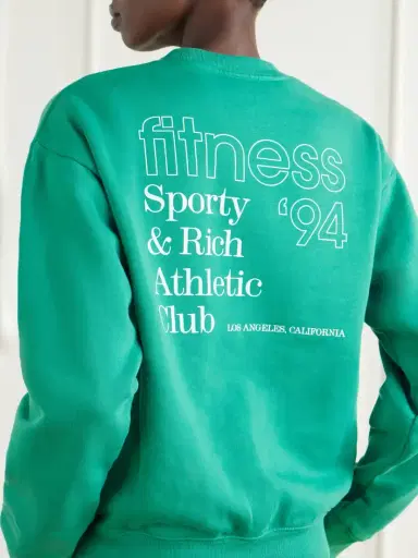 Sporty & Rich Fitness 94 Logo-printed Cotton-jersey Sweatshirt | Thumbnail 5