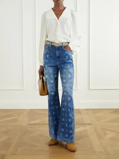Veronica Beard Taylor Printed High-rise Wide-leg Jeans | Thumbnail 2