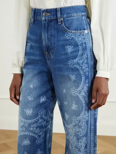 Veronica Beard Taylor Printed High-rise Wide-leg Jeans | Thumbnail 5