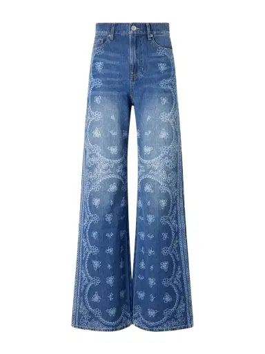 Veronica Beard Taylor Printed High-rise Wide-leg Jeans | Thumbnail 1