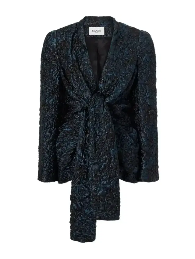 Balmain Knotted Floral-jacquard Jacket