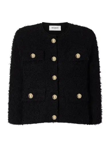 Balmain Metallic Embellished Tweed Jacket | Thumbnail 1 Balmain Metallic Embellished Tweed Jacket | Thumbnail 1