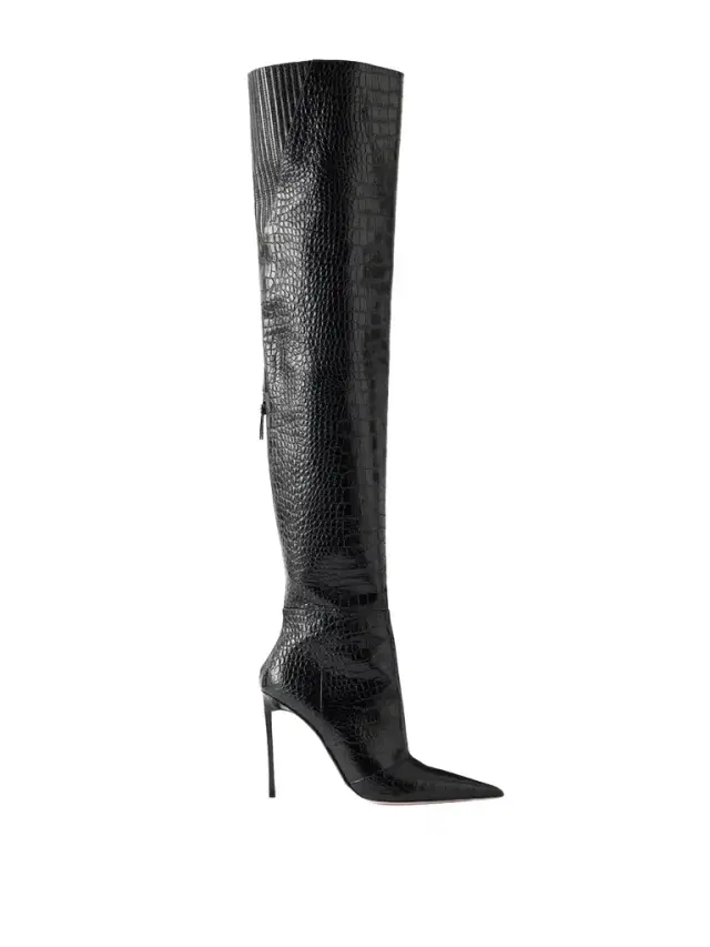 Tom Ford Croc-effect Leather Knee Boots