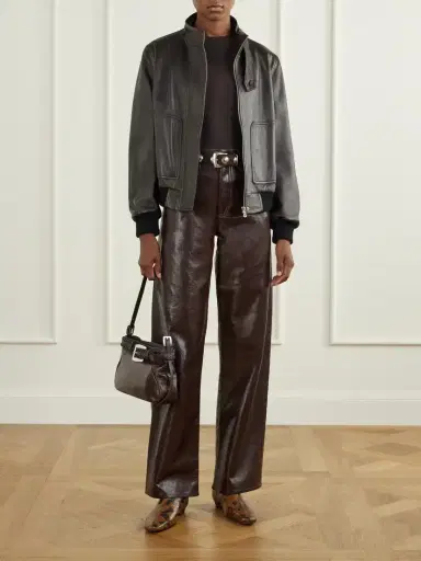AGOLDE Arc Recycled Leather-blend Mid-rise Wide-leg Pants | Thumbnail 2