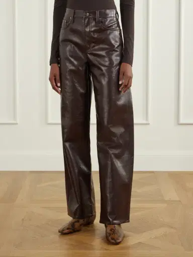 AGOLDE Arc Recycled Leather-blend Mid-rise Wide-leg Pants | Thumbnail 3