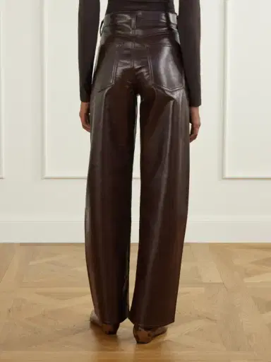 AGOLDE Arc Recycled Leather-blend Mid-rise Wide-leg Pants | Thumbnail 4