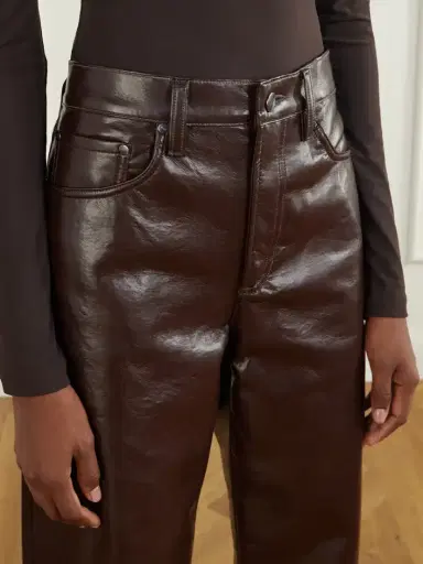 AGOLDE Arc Recycled Leather-blend Mid-rise Wide-leg Pants | Thumbnail 5