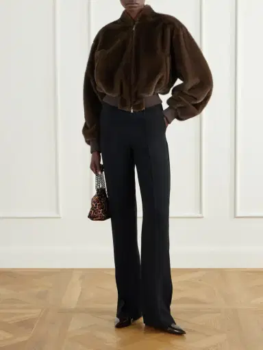 Stella McCartney Cropped Plush Bomber Jacket | Thumbnail 2