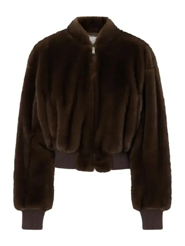 Stella McCartney Cropped Plush Bomber Jacket